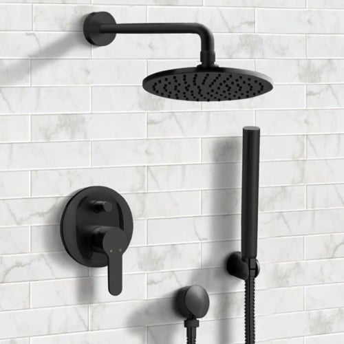 Matte Black Rain Shower System with Handheld, Rain Shower Head, Shower Faucet Set Remer SFH30